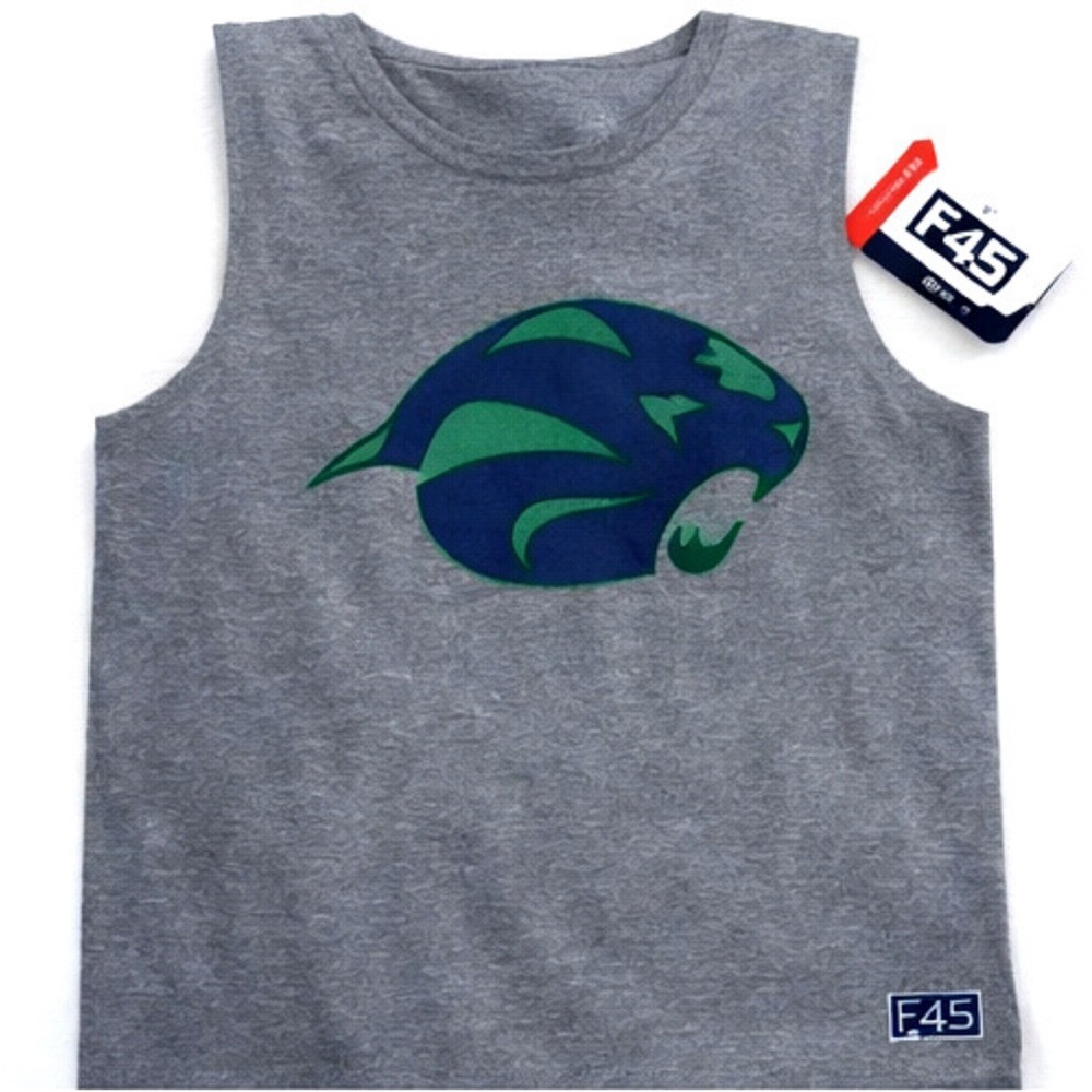 F45 Panthers Gray Sleeveless Top mid marble grey
